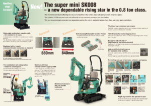 Kobelco SK008 Brochure About - Mini Excavator Digger no licence needed